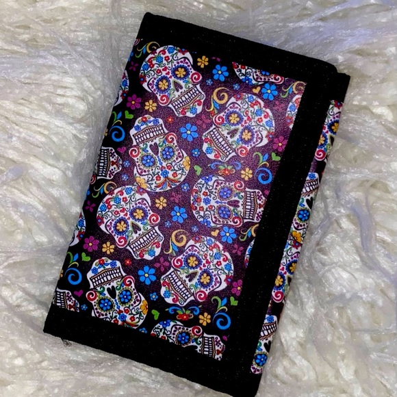 Dia De Muertos Black Wallet